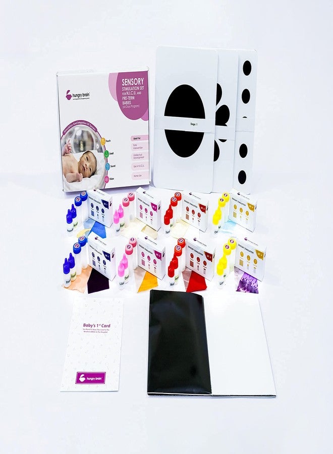 Hungry Brain Pre-Term Sensory Stimulation Set for N.I.C.U. & Pre-Term Babies I 64 Days Early Stimulation Programs for 0 to 2 Months Baby I Develop Attention, Observation, Concentration of Children - Image 1